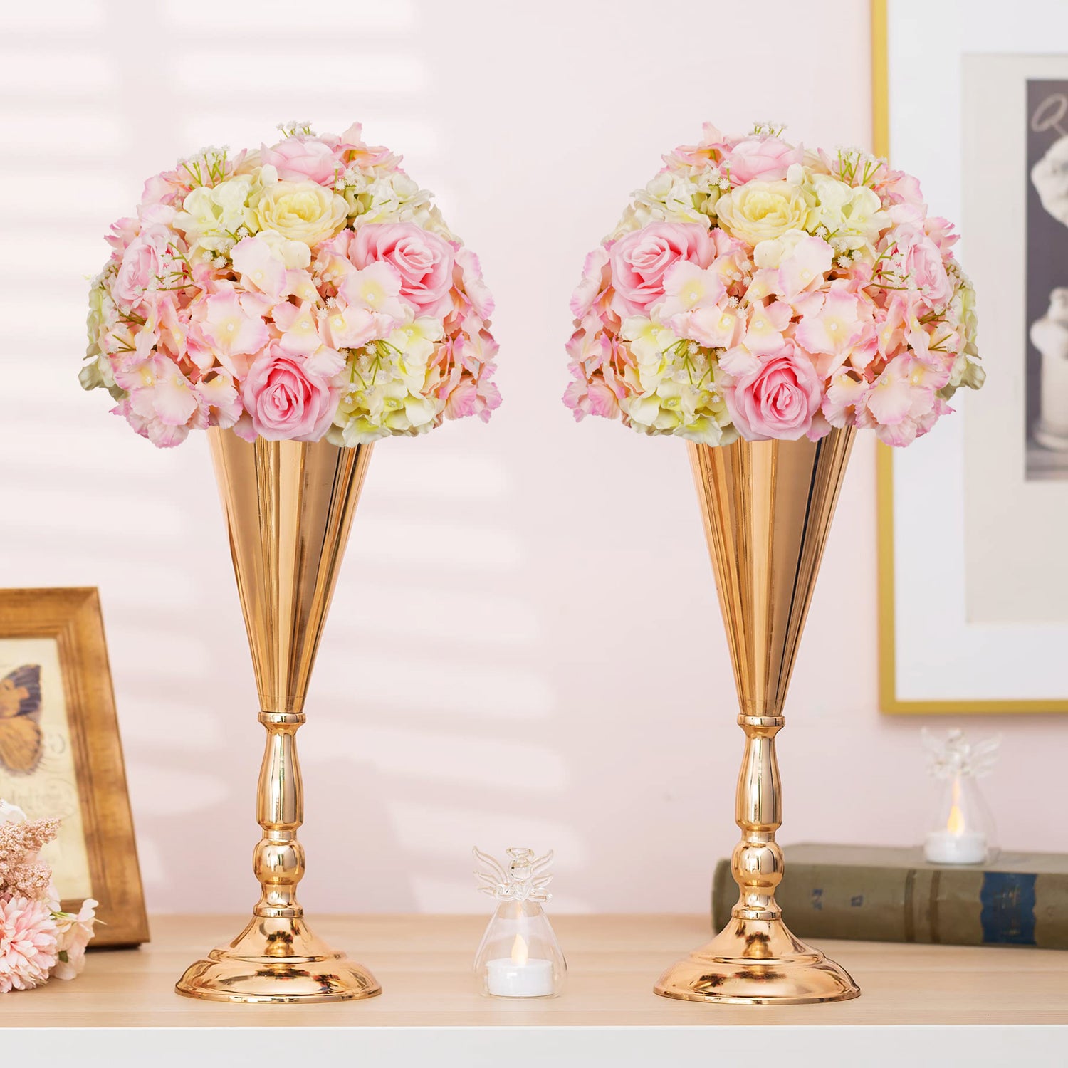 Uflower 35CM Artificial Flower Table Centerpiece Flower Ball Wedding Floral Arrangement
